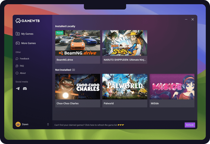 GameWTB Launcher Screenshot