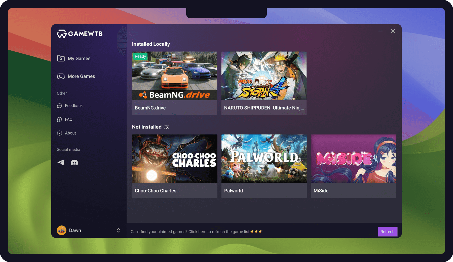 GameWTB Launcher Screenshot